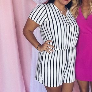 Black & White Striped Romper